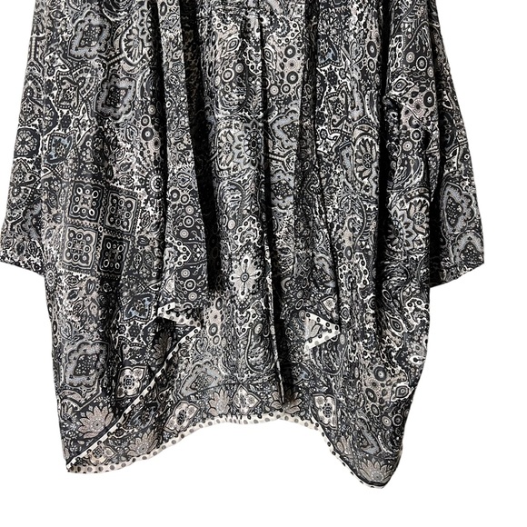 Lauren Vidal Paisley Printed Silk Blend Open Front Kimono - Picture 3 of 6